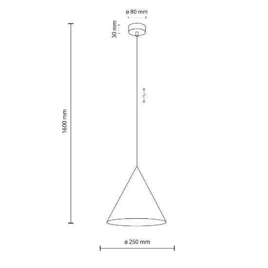 Lampadario cono colore menta per cucina moderna
